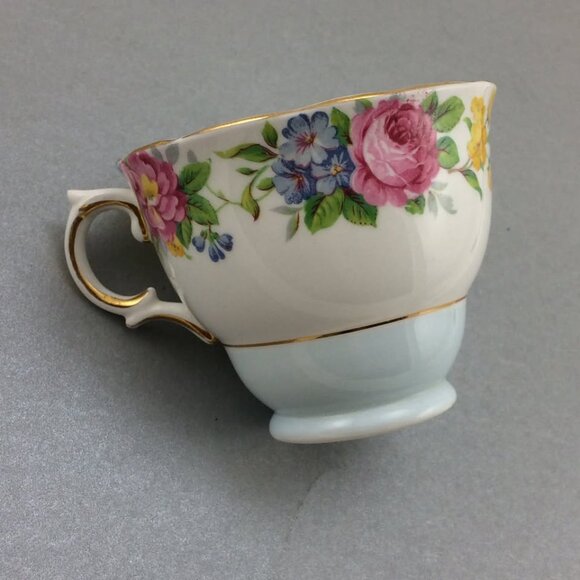 Vintage Colclough Teacup and Saucer Set Flowers Pale Blue - Picture 3 of 10